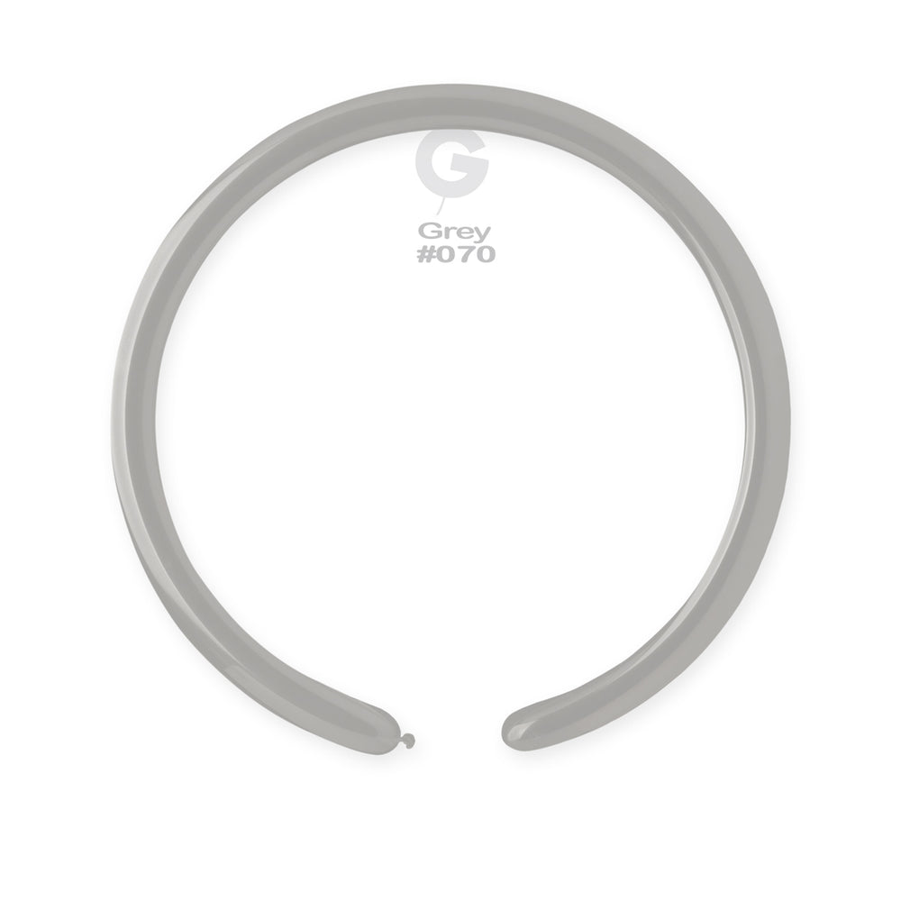 Solid Balloon Grey D4(260)-070 | 50 balloons per package of 2'' each