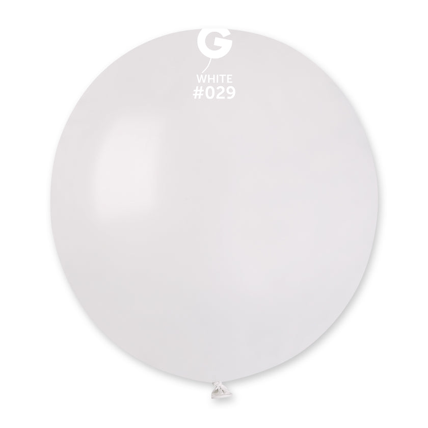 Metallic Balloon White GM150-029 | 25 balloons per package of 19'' each