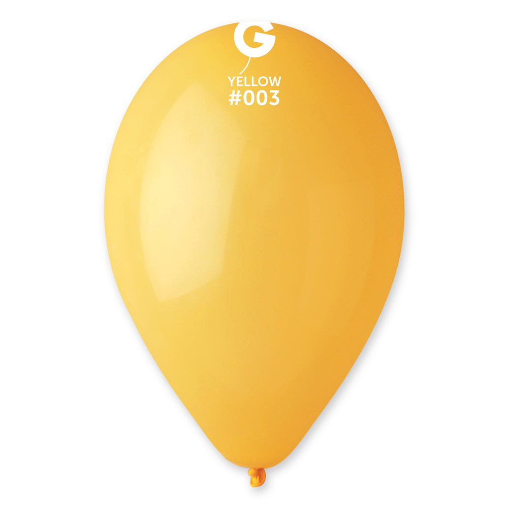 Solid Balloon Yellow G110-003 | 50 balloons per package of 12'' each | Gemar Balloons USA