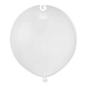 Solid Balloon White G150-001 | 25 balloons per package of 19'' each