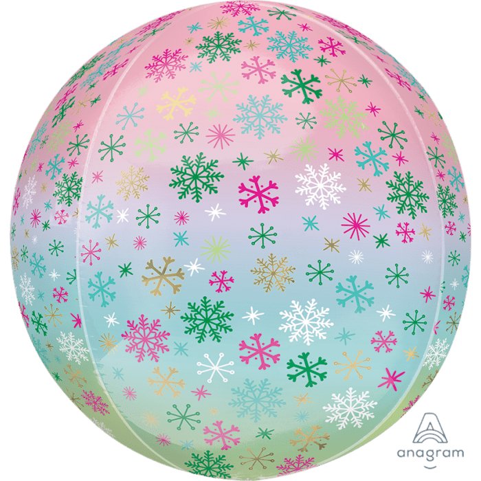 Ombre Snowflakes Orbz 16"