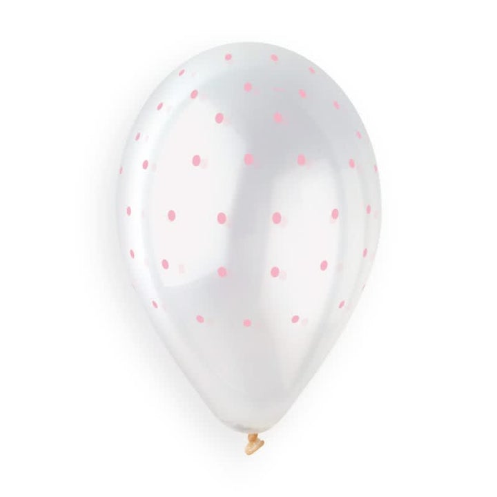 Chic Dots Clear\Pink GS120-1051 | 50 balloons per package of 13'' each
