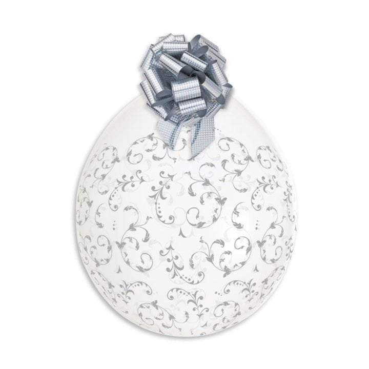 G18: #625 Silver Stuffing Printed Balloons (25 Pcs) 18"