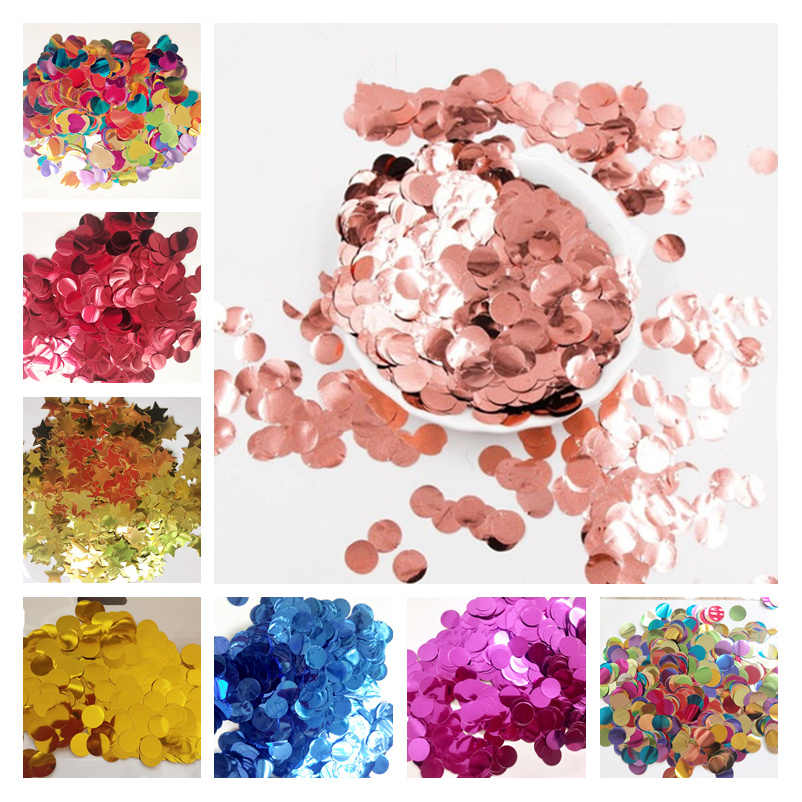Confetti Foil 1" in and 5/8" in each. (Choose your size and your color)