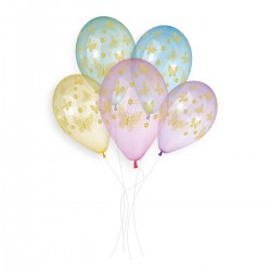 Crystal Golden Butterfly Printed Balloon GS120-1058 | 50 balloons per package of 13'' each