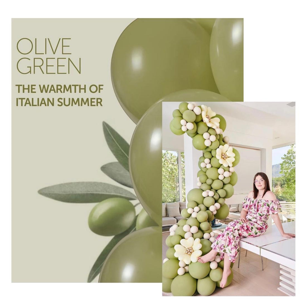 Solid Balloon Green Olive G110-098 | 50 balloons per package of 12'' each