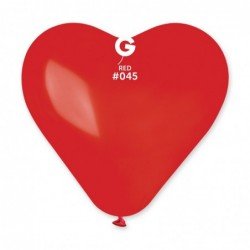 Solid Heart Balloon Red CR17-045 | 25 balloons per package of 17'' each