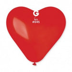 Solid Heart Balloon Red CR17-045  | 25 balloons per package of 17'' each