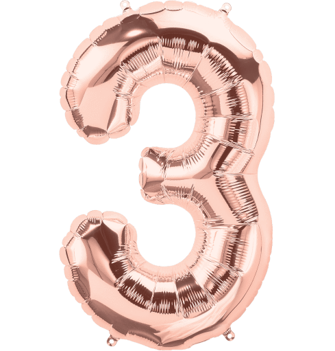 Numbers 0 to 9 Rose Gold Foil Balloon 14" in and 34" in each. (Choose your size and number)