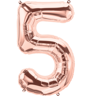 Numbers 0 to 9 Rose Gold Foil Balloon 14" in and 34" in each. (Choose your size and number)