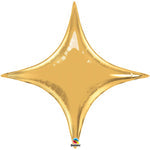 Gold Starpoint - Four Point Star Foil Balloon 14" in