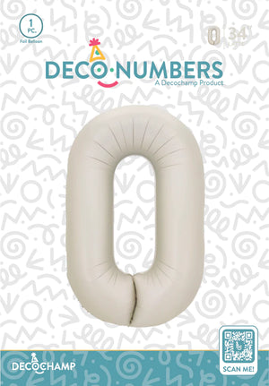 Number 0 Latte Foil Balloon 34" (Single Pack) DECONUMBER