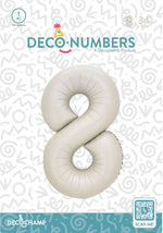 Number 8 Latte Foil Balloon 34" (Single Pack) DECONUMBER