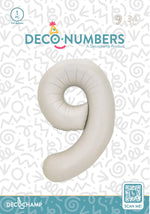 Number 9 Latte Foil Balloon 34" (Single Pack) DECONUMBER