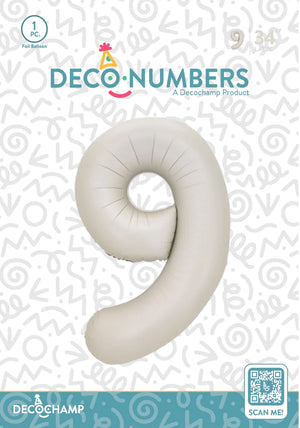 Number 9 Latte Foil Balloon 34" (Single Pack) DECONUMBER