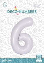 Number 6 Lilac Foil Balloon 34" (Single Pack) DECONUMBER