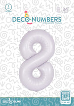 Number 8 Lilac Foil Balloon 34" (Single Pack) DECONUMBER
