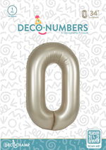 Number 0 Champagne Foil Balloon 34" (Single Pack) DECONUMBER