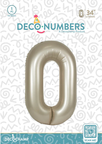 Number 0 Champagne Foil Balloon 34