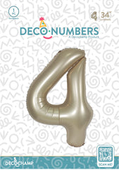 Number 4 Champagne Foil Balloon 34