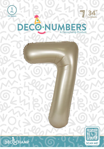 Number 7 Champagne Foil Balloon 34