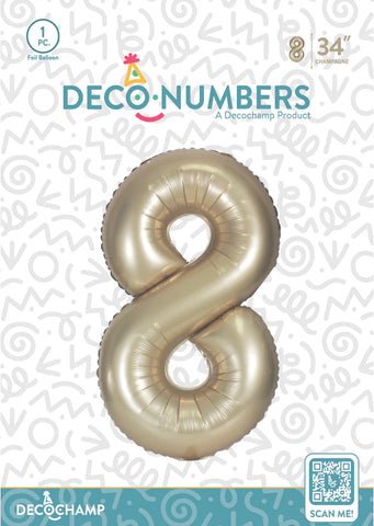 Number 8 Champagne Foil Balloon 34
