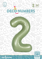 Number 2 Olive Green Foil Balloon 34" (Single Pack) DECONUMBER