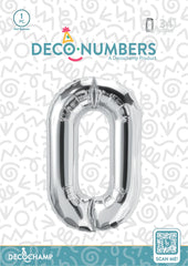 Number 0 Silver Foil Balloon 34