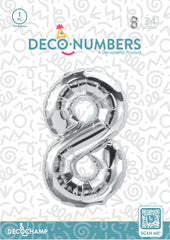Number 8 Silver Foil Balloon 34