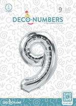 Number 9 Silver Foil Balloon 34" (Single Pack) DECONUMBER
