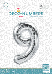 Number 9 Silver Foil Balloon 34