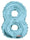 Number 8 Light Blue - 14" in
