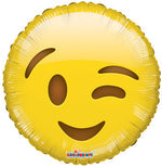 Smiley Wink Emoji Balloon 18" Single Pack