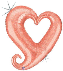 Holographic Rose Gold Linky Chain Of Hearts 37
