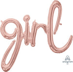 Girl Rose Gold Script Foil Balloons - 39