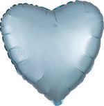 Satin Pastel Blue Heart 18" Single Pack