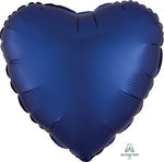 Satin Navy Heart 18" Single Pack