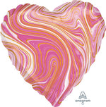 Pink Marble Heart 18" Foil Balloon