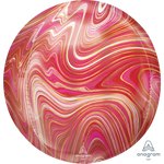Red & Pink Marblez Orbz 16" in - Foil Balloon