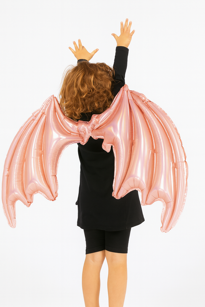 FOIL BALLOON BAT WINGS HOLOGRAPHIC PINK (85X50CM) 19"