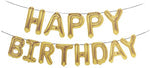 Gold Happy Birthday Foil Balloon Banner Mylar Kits 16"