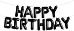 Black Happy Birthday Foil Balloon Banner Mylar Kits 16"