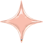 Rose Gold Starpoint - Four Point Star Foil Balloon 20" in