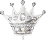 Medium Silver Crown Foil Balloon 30"