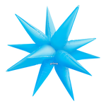 Non-Foil Starburst 3D Balloon -26in. Neon Electric Blue