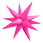 Non-Foil Starburst 3D Balloon -26in. Neon Electric Pink