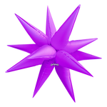 Non-Foil Starburst 3D Balloon -26in. Neon Electric Purple