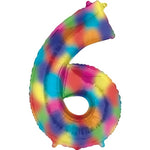 Number 6 Rainbow Splash - 34" in