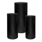 Black Metal Cylinder Pedestal - Set of 3 pieces ****Pick Up Only****