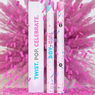 XL - 24" Gender Reveal Powder & Confetti Cannon - Pink (2 pack)